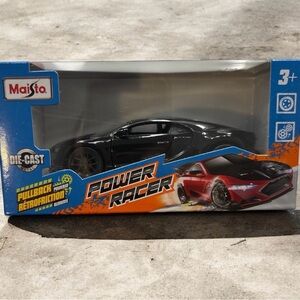 Maisto Bugatti Chiron Power Racer 1:43 Pull-Back Die-Cast Metal Car Black NEW